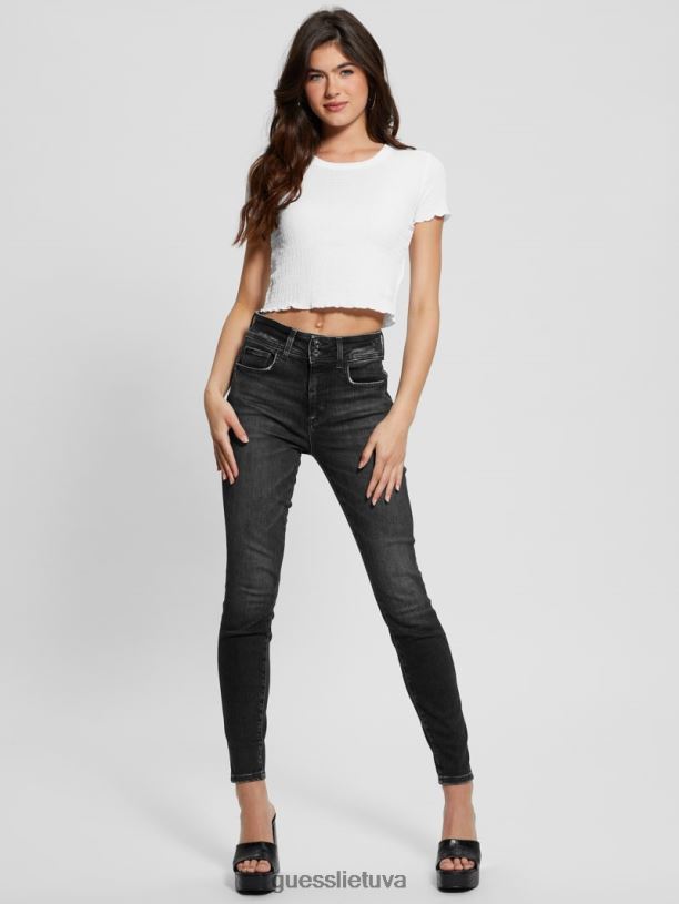 moterys GUESS 6NLN51 drabužiai stotis juoda Ekologiški siauri džinsiniai džinsai