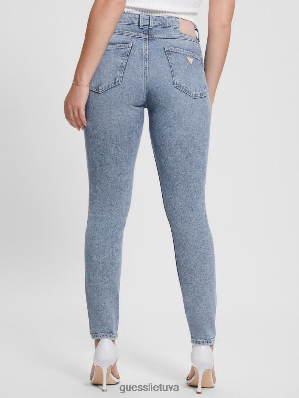 moterys GUESS 6NLN5 drabužiai teatras 1981 m. atidengti siauri džinsai su mygtukais