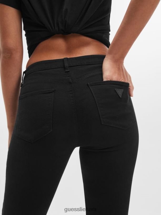 moterys GUESS 6NLN63 drabužiai perdažyti juodai seksualūs, vidutinio aukščio siauri džinsai