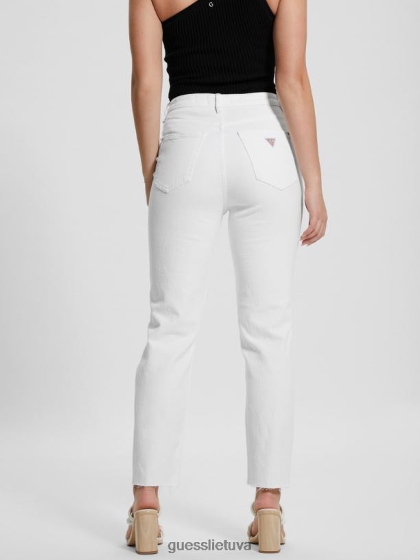 moterys GUESS 6NLN70 drabužiai grynai baltas multi sunaikino mamos džinsus