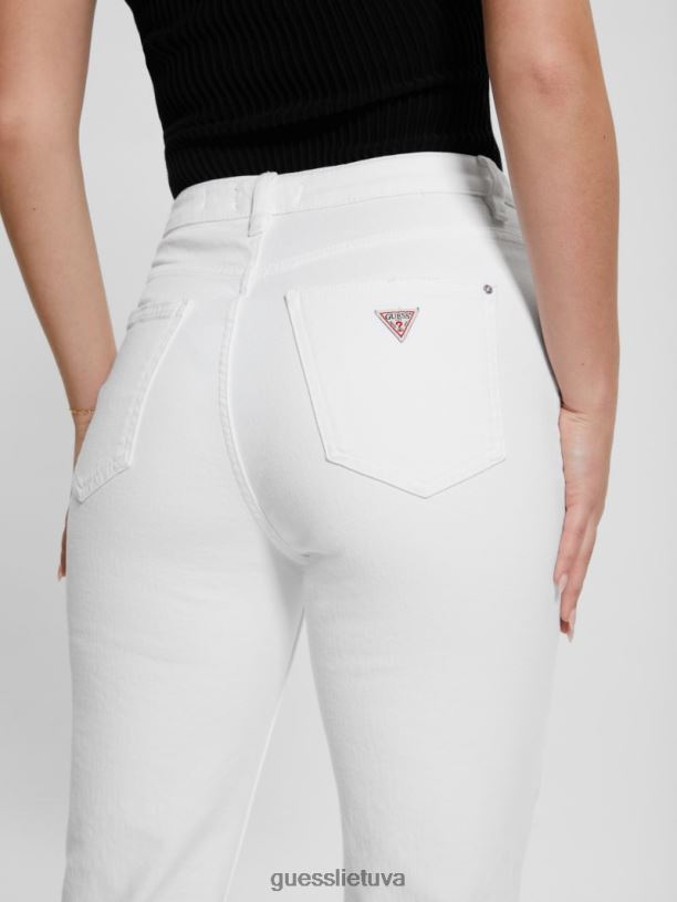 moterys GUESS 6NLN70 drabužiai grynai baltas multi sunaikino mamos džinsus