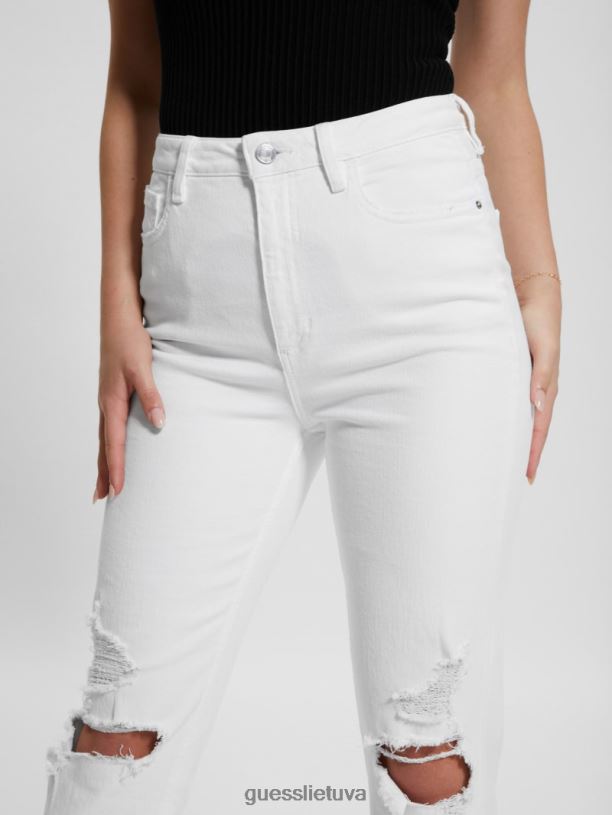 moterys GUESS 6NLN70 drabužiai grynai baltas multi sunaikino mamos džinsus