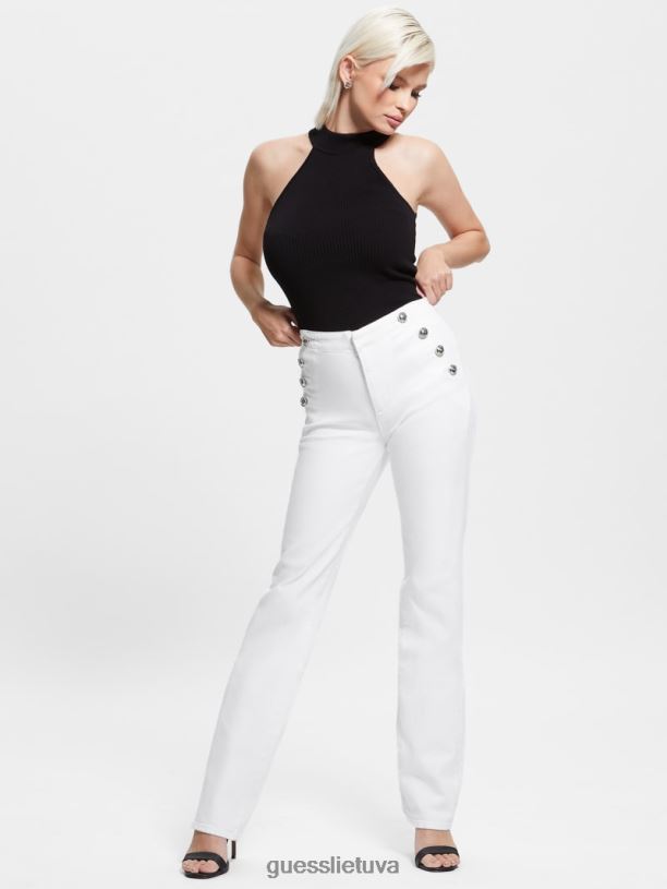 moterys GUESS 6NLN78 drabužiai optika balta lula tiesūs džinsai