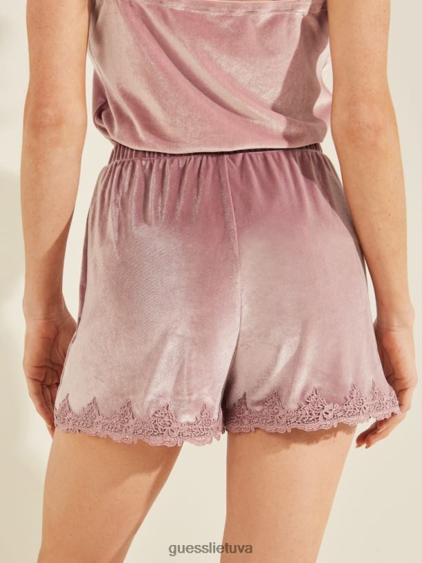 moterys GUESS 6NLN2622 drabužiai rožių svajonė kate veliūriniai šortai