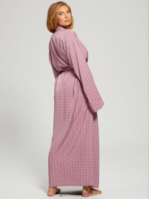 moterys GUESS 6NLN2623 drabužiai 4 g blizgaus žakardo vyno doris satino naktinės suknelės chalatas