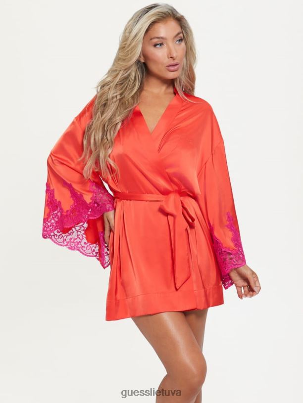 moterys GUESS 6NLN2630 drabužiai raudona lava Bridgette kimono