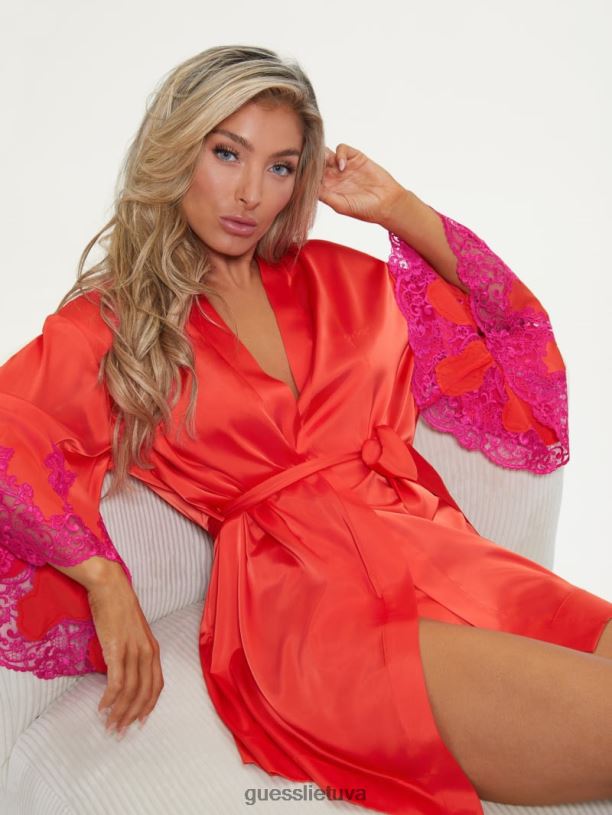 moterys GUESS 6NLN2630 drabužiai raudona lava Bridgette kimono