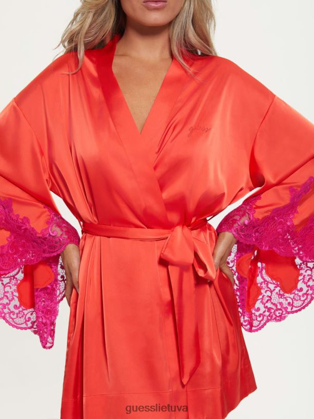 moterys GUESS 6NLN2630 drabužiai raudona lava Bridgette kimono