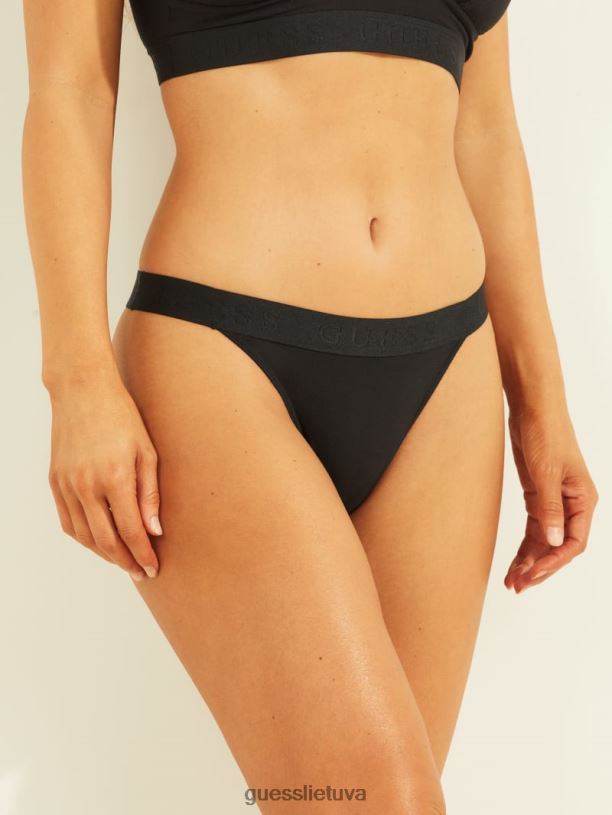 moterys GUESS 6NLN2724 drabužiai juodas balandžio stringai