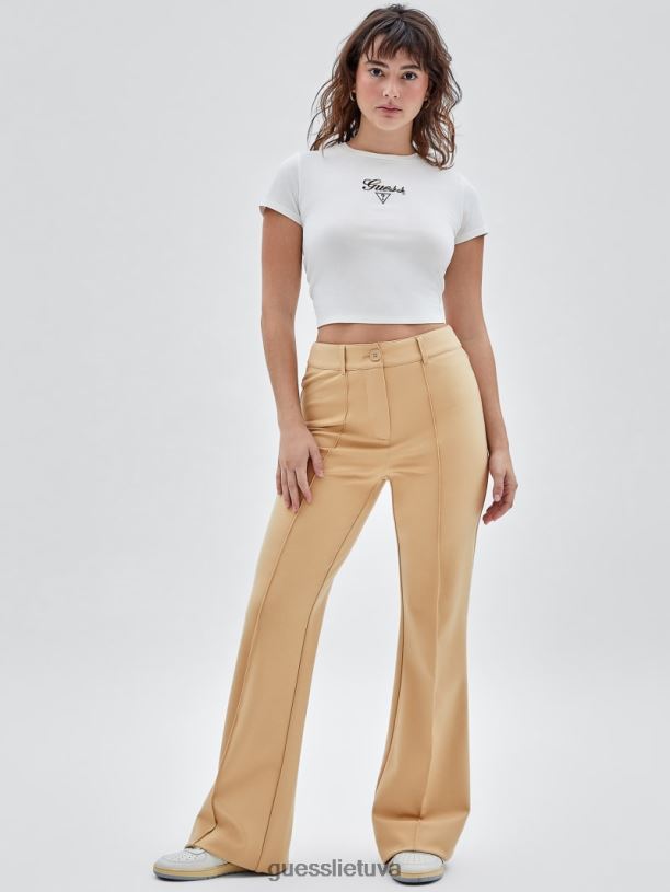 moterys GUESS 6NLN2068 drabužiai medaus avižos originalios pintos platėjančios kelnės