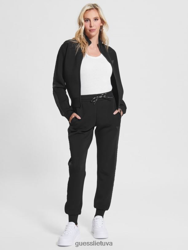 moterys GUESS 6NLN2074 drabužiai juodas eco allie scuba aktyvios kelnės