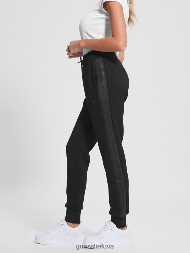 moterys GUESS 6NLN2074 drabužiai juodas eco allie scuba aktyvios kelnės