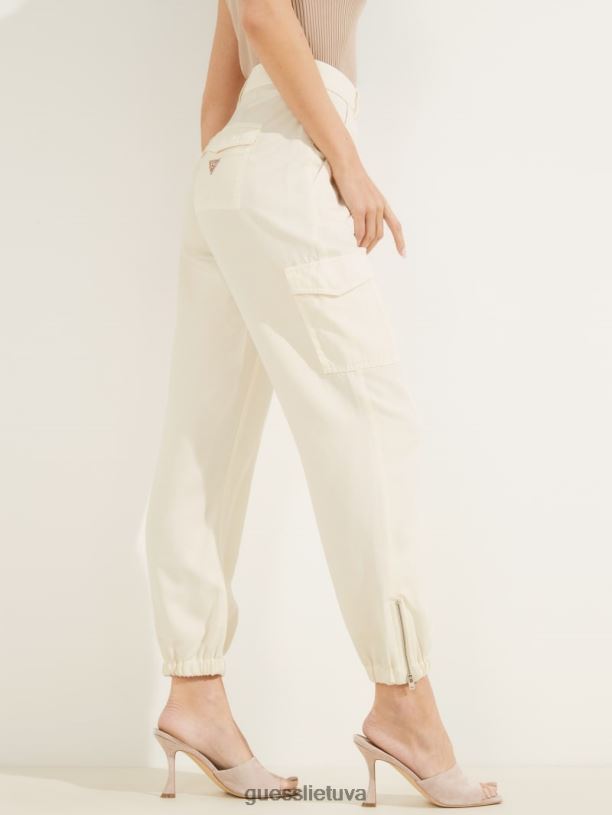 moterys GUESS 6NLN2139 drabužiai kreminė balta multi eco bowie cargo chino