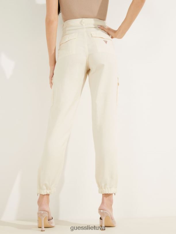 moterys GUESS 6NLN2139 drabužiai kreminė balta multi eco bowie cargo chino