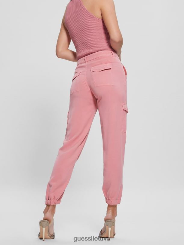 moterys GUESS 6NLN2159 drabužiai vintažiniai skaistalai multi bowie chino cargo kelnės