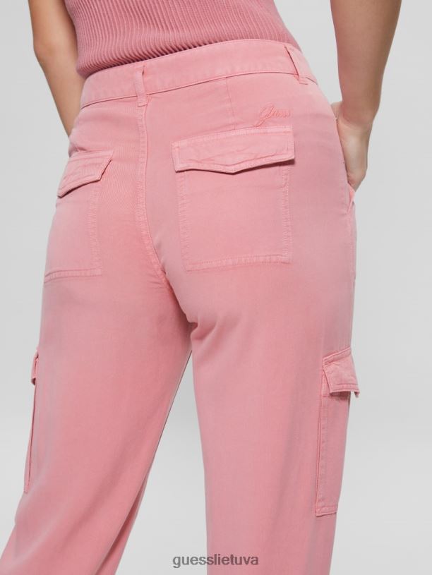 moterys GUESS 6NLN2159 drabužiai vintažiniai skaistalai multi bowie chino cargo kelnės