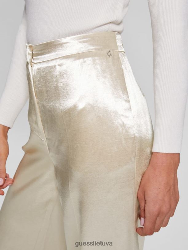 moterys GUESS 6NLN2237 drabužiai perlinė austrė brisilda satino kelnes