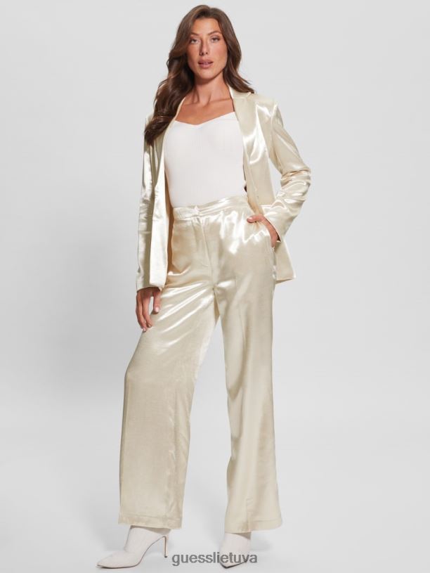 moterys GUESS 6NLN2237 drabužiai perlinė austrė brisilda satino kelnes