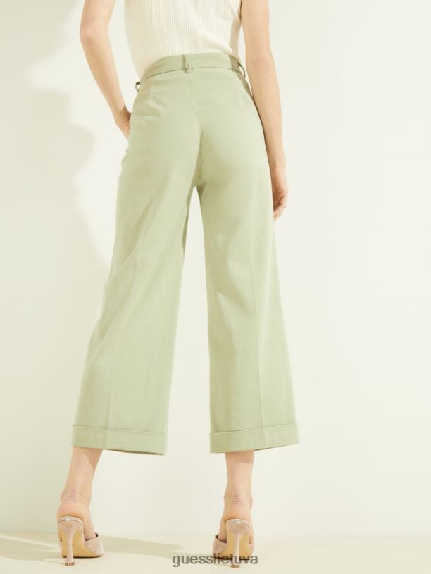 moterys GUESS 6NLN2287 drabužiai lengva matcha matildines plačias kelnes