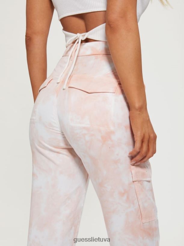 moterys GUESS 6NLN2290 drabužiai Rose bliss tie dažai bowie cargo chino kelnės