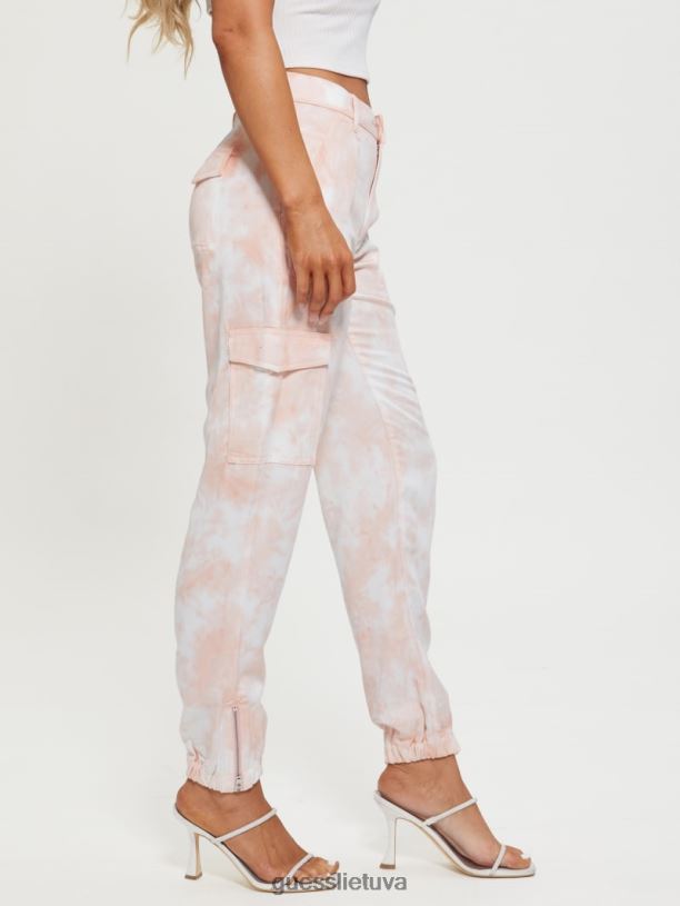 moterys GUESS 6NLN2290 drabužiai Rose bliss tie dažai bowie cargo chino kelnės