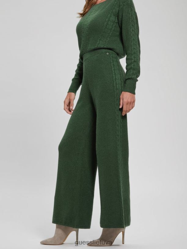 moterys GUESS 6NLN2350 drabužiai samanų kilimėlis teresa plačios kabelinės kelnės