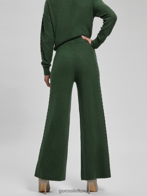 moterys GUESS 6NLN2350 drabužiai samanų kilimėlis teresa plačios kabelinės kelnės