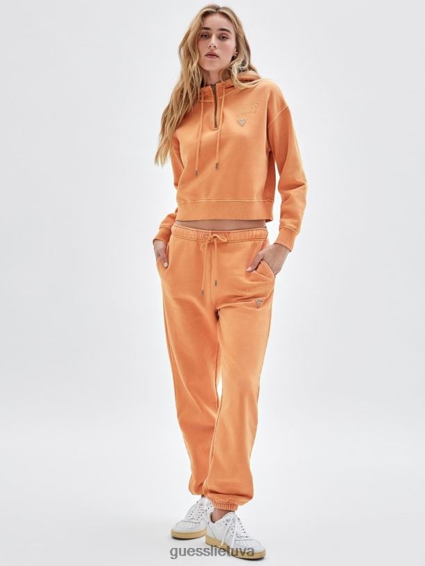 moterys GUESS 6NLN2477 drabužiai tikros oranžinės spalvos multi originalios klasikinio logotipo sportines kelnes