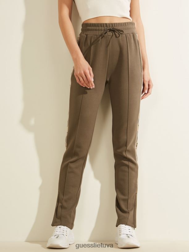 moterys GUESS 6NLN2508 drabužiai bendras rudas eko britney naujos aktyvios kelnes