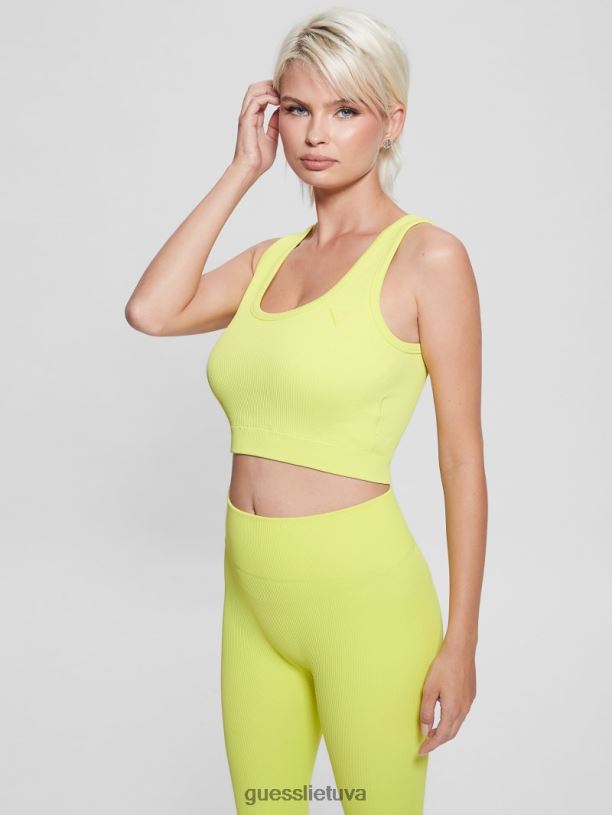 moterys GUESS 6NLN1490 drabužiai rūgšties įkandimas besiūlė briaunota aktyvi liemenėlė