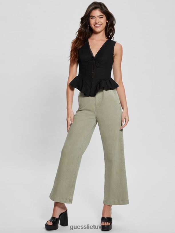 moterys GUESS 6NLN1010 drabužiai juodas eko mackenzie viršus