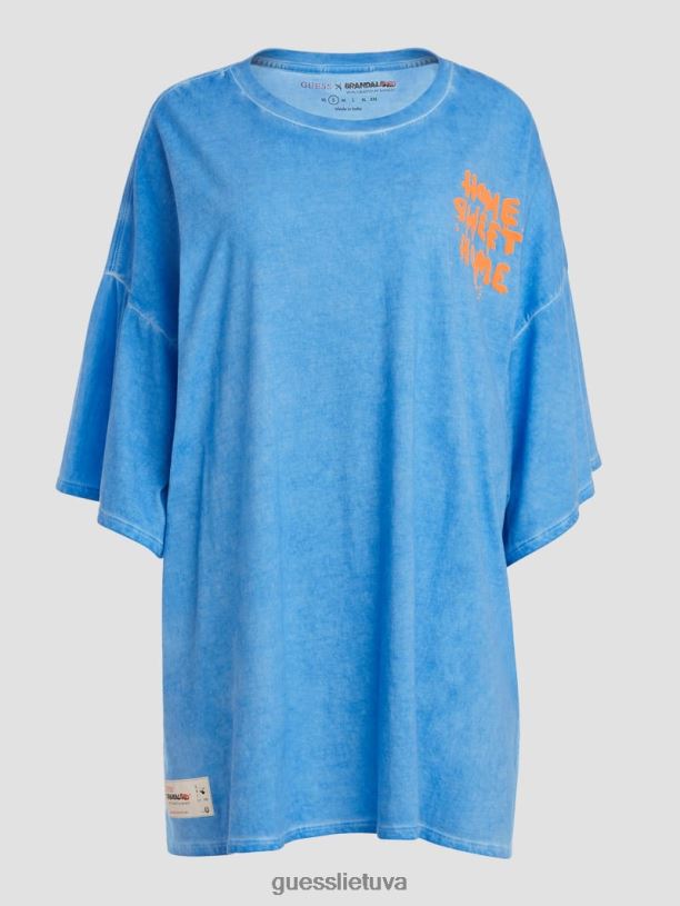 moterys GUESS 6NLN1034 drabužiai ryto šlovė multi home sweet home lounge marškinėliai