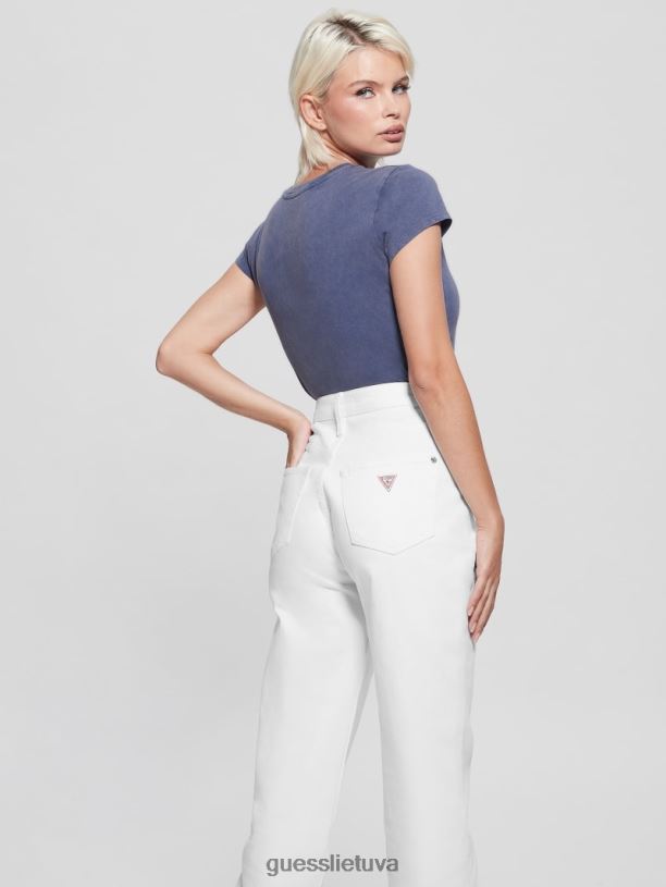 moterys GUESS 6NLN1502 drabužiai aistra mėlyna atšauktų svajonių marškinėliai