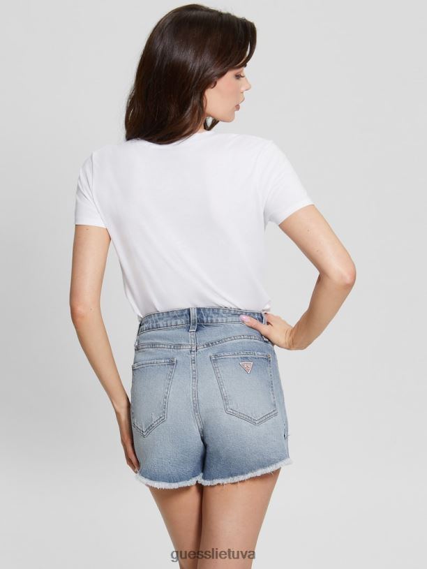 moterys GUESS 6NLN1671 drabužiai visiškai baltas Eco pop Dream lengvas grafinis marškinėliai