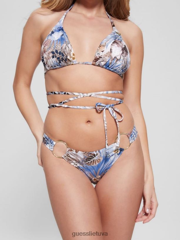 moterys GUESS 6NLN2539 drabužiai gyvūnų lapija žiedinės bikinio kelnaitės