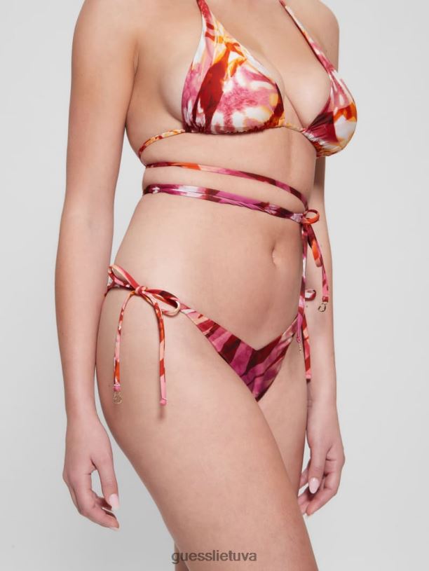 moterys GUESS 6NLN2569 drabužiai spalvingas gyvuliškesnis ekologinės V formos priekinės bikinio kelnaitės