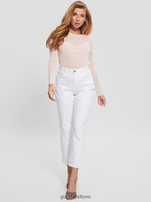 moterys GUESS 6NLN1288 drabužiai prislopintas akmuo niky atviro dygsnio megztinis