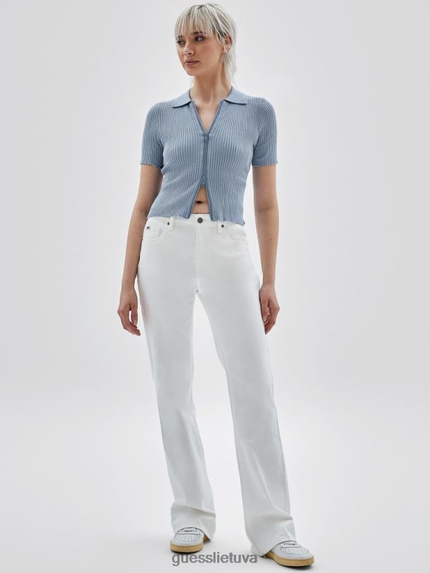 moterys GUESS 6NLN1365 drabužiai dangaus prieblanda originalus eko megztinis su uztrauktuku