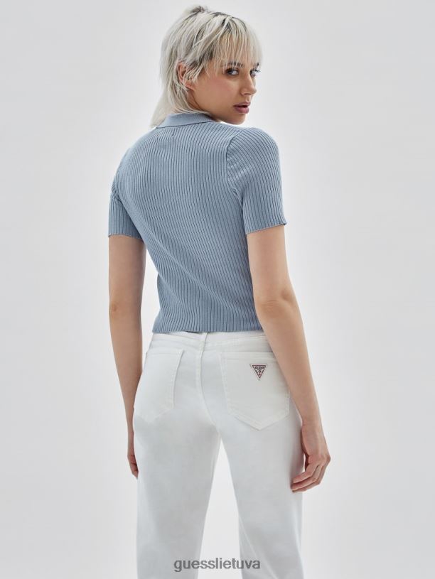 moterys GUESS 6NLN1365 drabužiai dangaus prieblanda originalus eko megztinis su uztrauktuku
