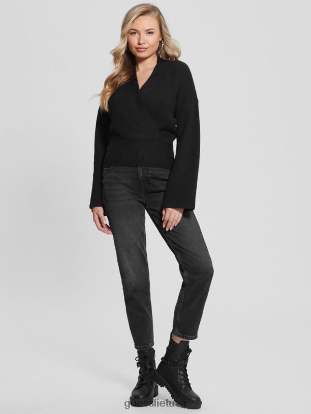 moterys GUESS 6NLN1398 drabužiai juodas eko nora megztinis