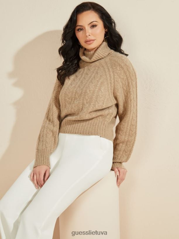 moterys GUESS 6NLN1555 drabužiai blondinė ambicija multi Lala komforto kašmyro megztinis