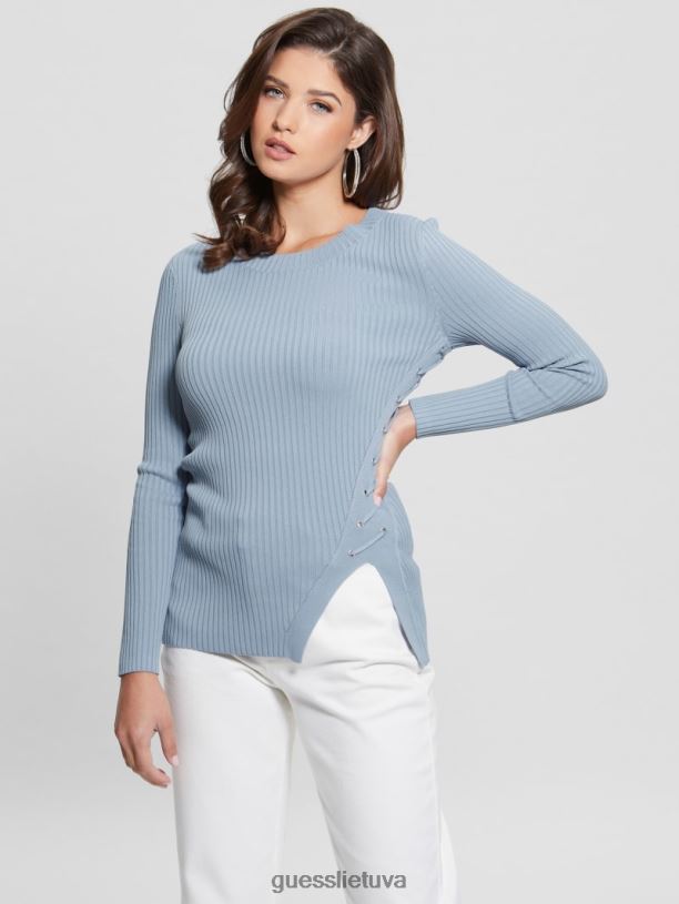 moterys GUESS 6NLN1714 drabužiai dangaus prieblanda irmine megztinis apvalia kaklelis