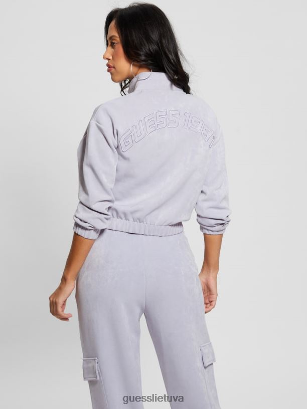 moterys GUESS 6NLN2463 drabužiai ledynas jūros mėlynas euphemia cargo megztinis su užtrauktuku