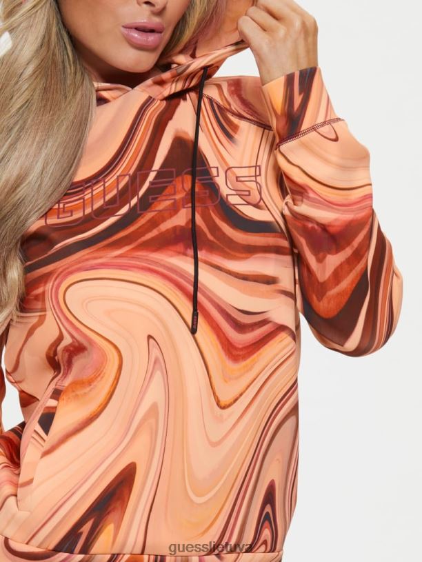 moterys GUESS 6NLN2521 drabužiai šokančios kopos raudonos eppie aktyvus džemperis