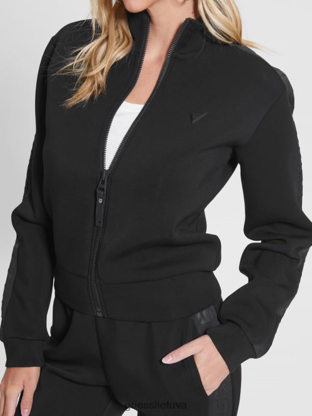 moterys GUESS 6NLN1755 drabužiai juodas Eco allie scuba megztinis