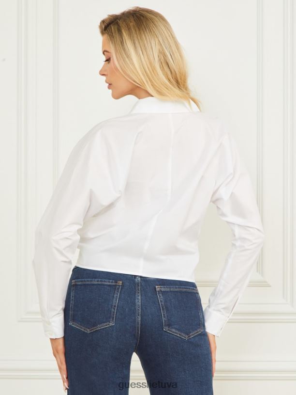 moterys GUESS 6NLN1114 drabužiai blanc pur tiffany poplino palaidinė