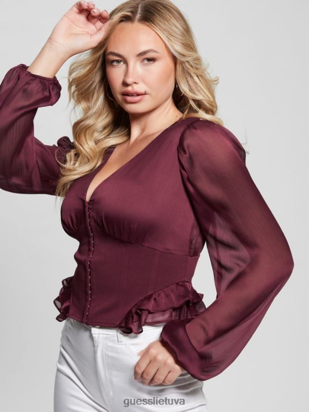 moterys GUESS 6NLN1279 drabužiai mistinis vynas eko hamiri korsetas