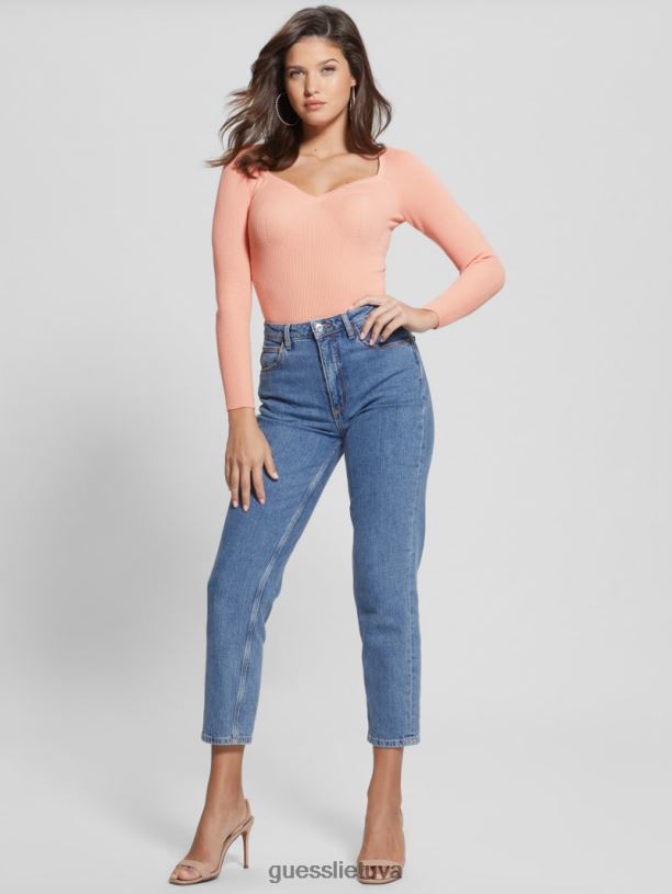 moterys GUESS 6NLN1313 drabužiai miltelių rožė eco sweetheart soneto megztinis