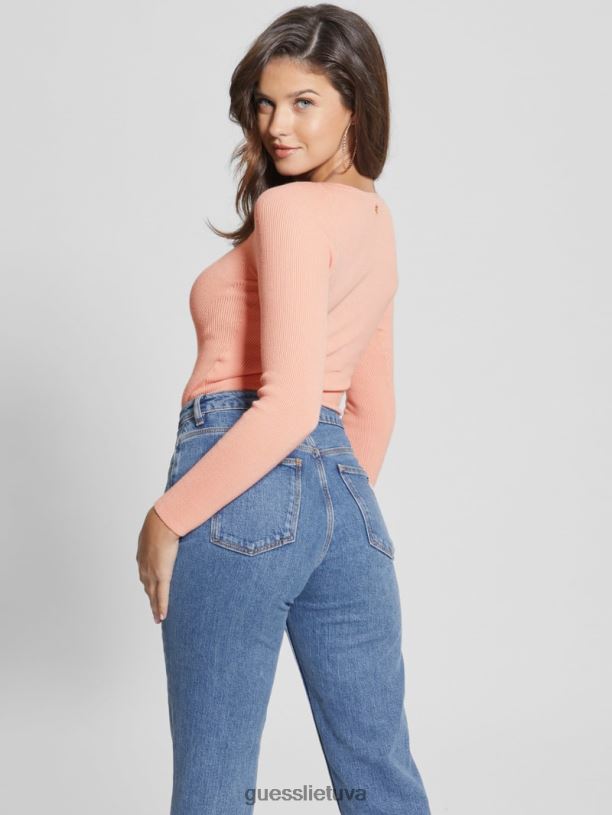 moterys GUESS 6NLN1313 drabužiai miltelių rožė eco sweetheart soneto megztinis