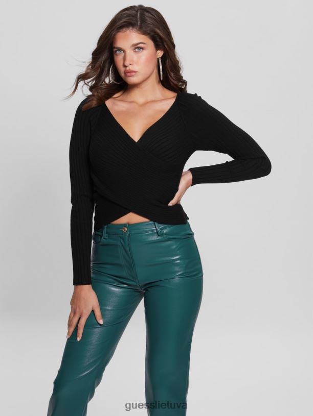 moterys GUESS 6NLN1510 drabužiai juodas eko sabine megztinis